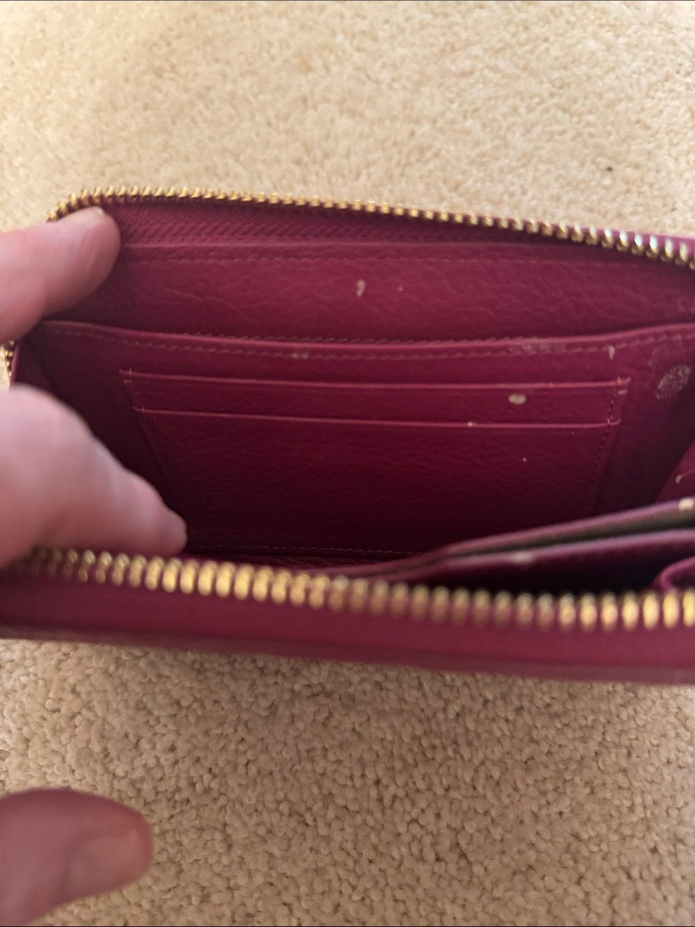 GiGi New York Raspberry Python-Embossed Zip Wallet with Gold Plate - Picture 7 of 7